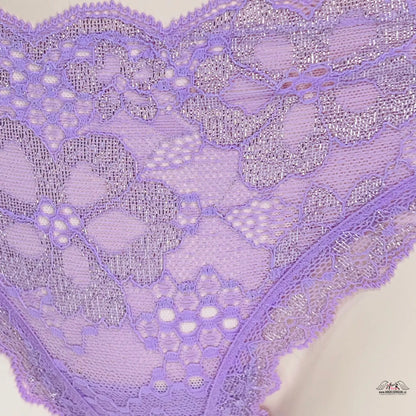 Lavender lace underwear with silver accents from Victoria’s Secret síťované kalhotky