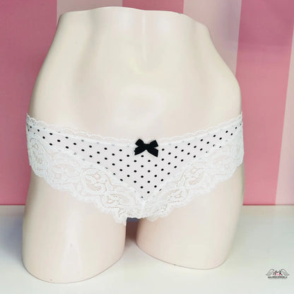 Victoria’s Secret krajkové kalhotky bikini s puntíky a mašlí, whispers of luxury