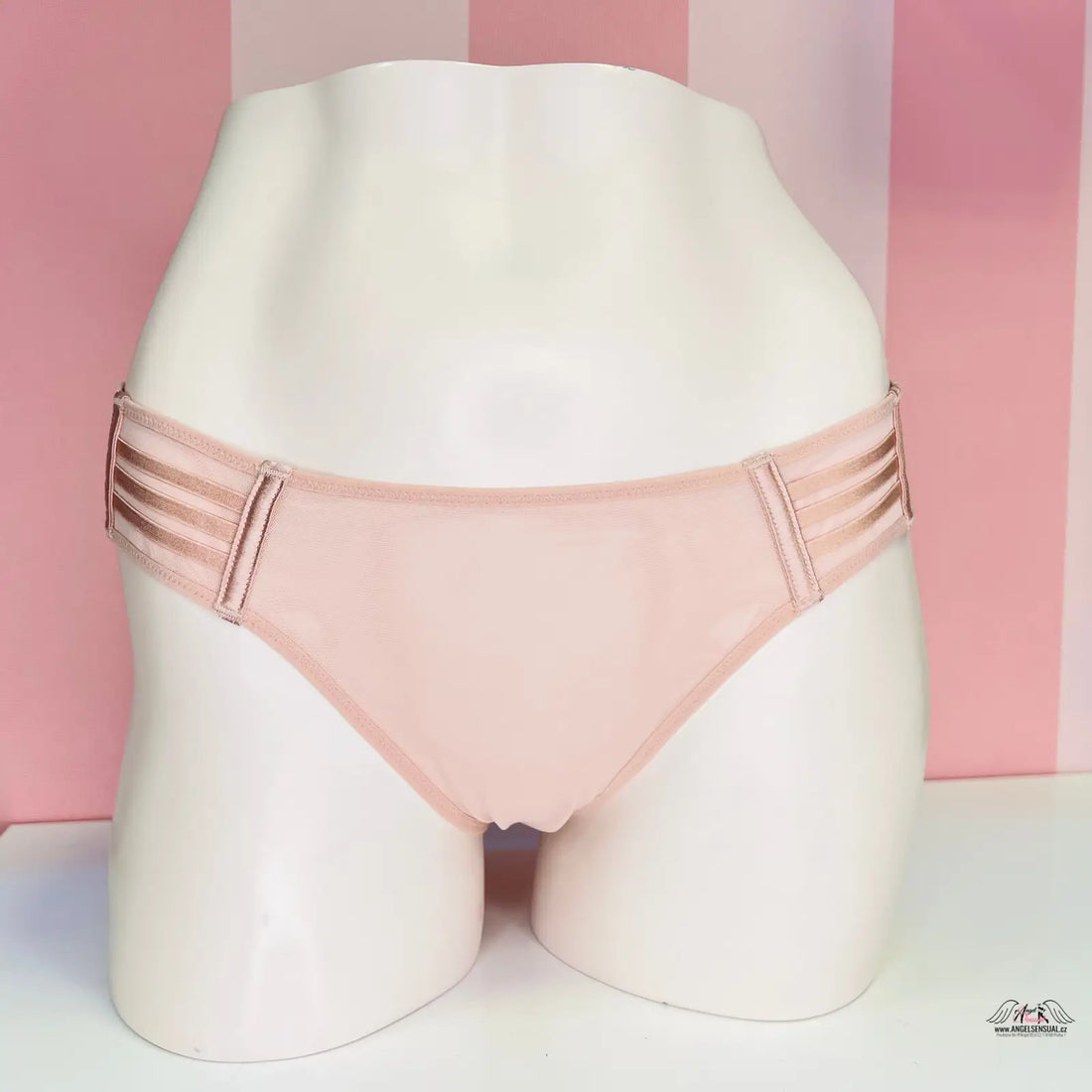 Pinkové síťované kalhotky Victoria’s Secret Kalhotky Síťované s ruched stranami pro každodenní nošení