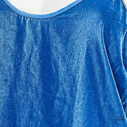 Blue velvet garment, semišový top s nastavitelnými ramínky, velice příjemný apparel &amp; accessories
