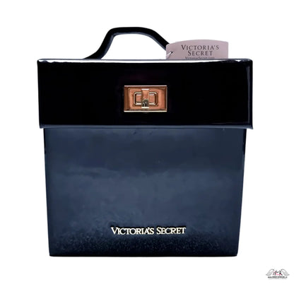 Lesklý úložný box Victoria’s Secret s černou krabičkou a zlatou rukojetí