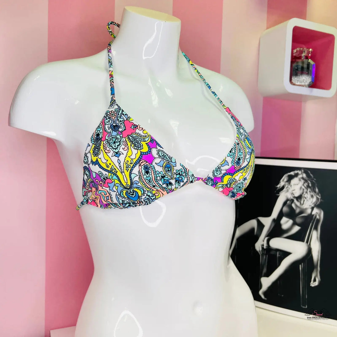 Barevný paisley-print elastický horní díl plavek Victoria’s Secret Plavkový Top