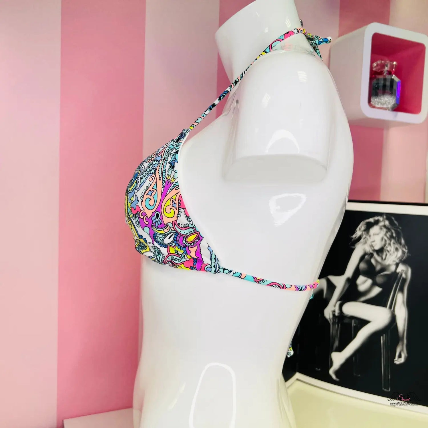 Barevný paisley vzor plavkový horní díl Victoria’s Secret elastický horní díl