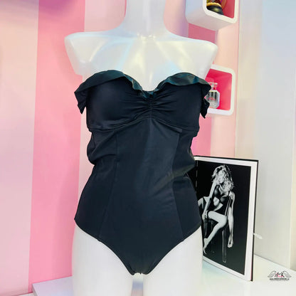 Jednodílné plavky Victoria’s Secret Monroe II s černým popruhem a mašlí