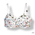 Elegantní síťovaná podprsenka s květinovým vzorem a stříbrnými popruhy