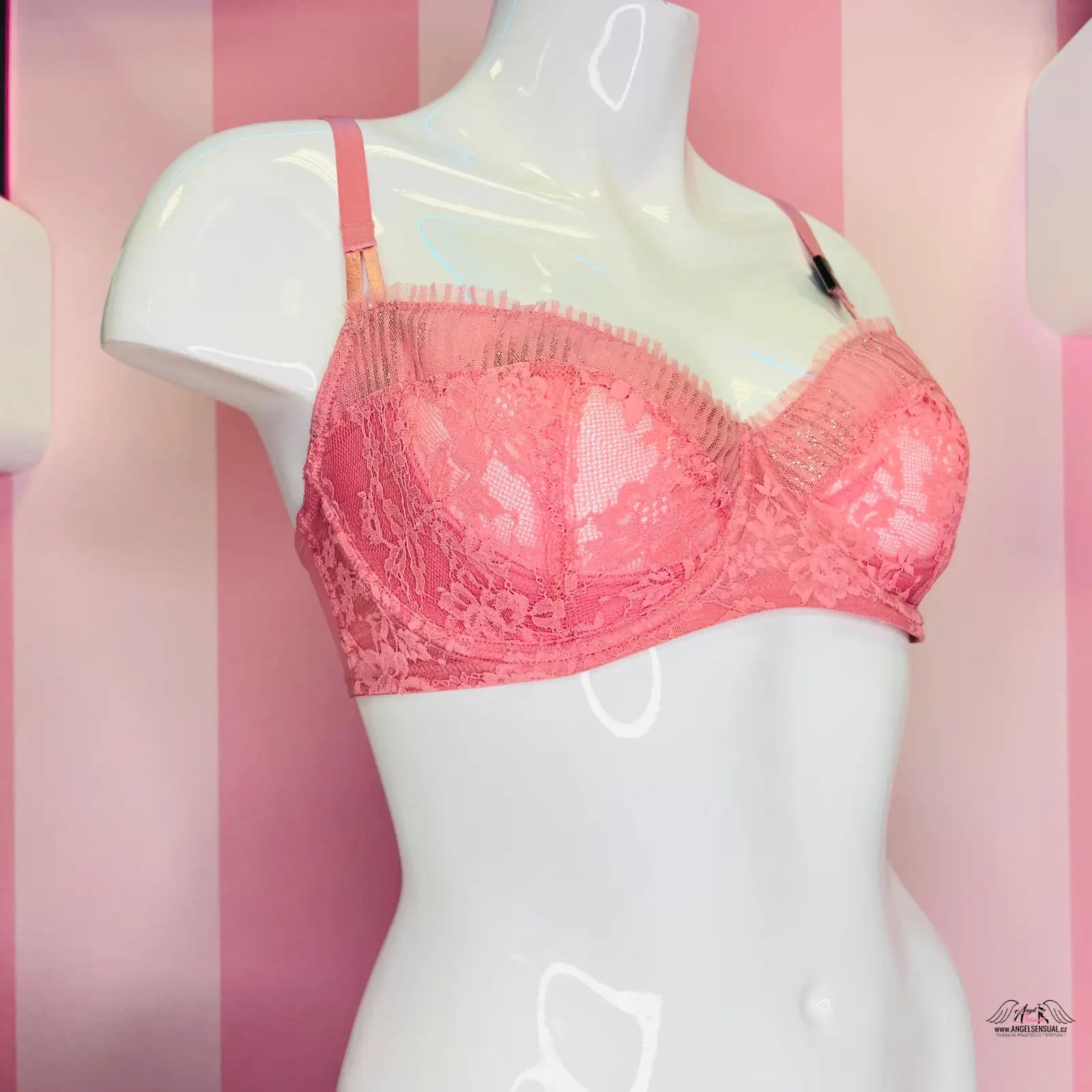 Pink krajková podprsenka Victoria’s Secret Krajková s detailní krajkou pro zvláštní příležitosti