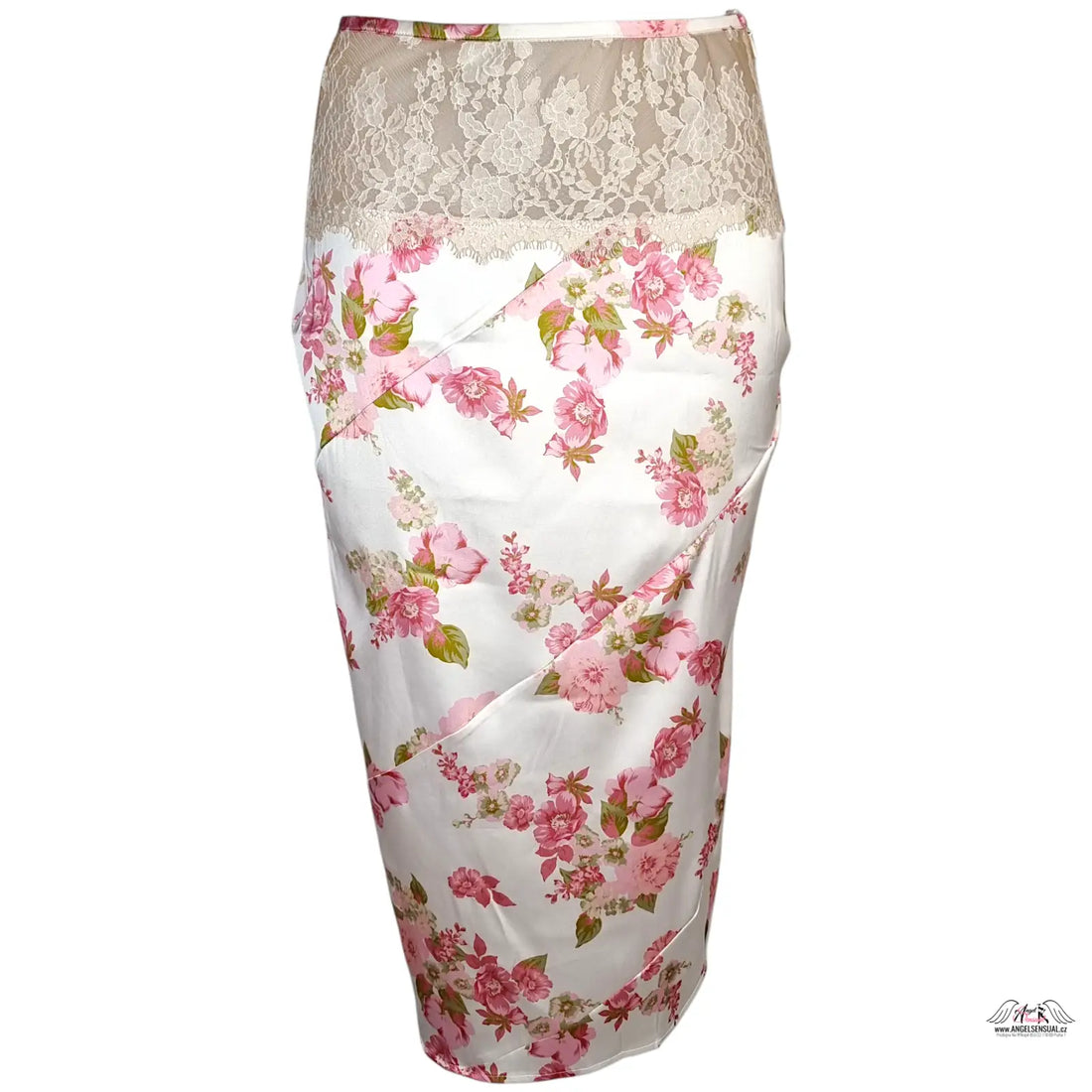 Okouzlující květovaná sukně Victoria’s Secret Satinová Sukně For Love & Lemons s krajkovými detaily