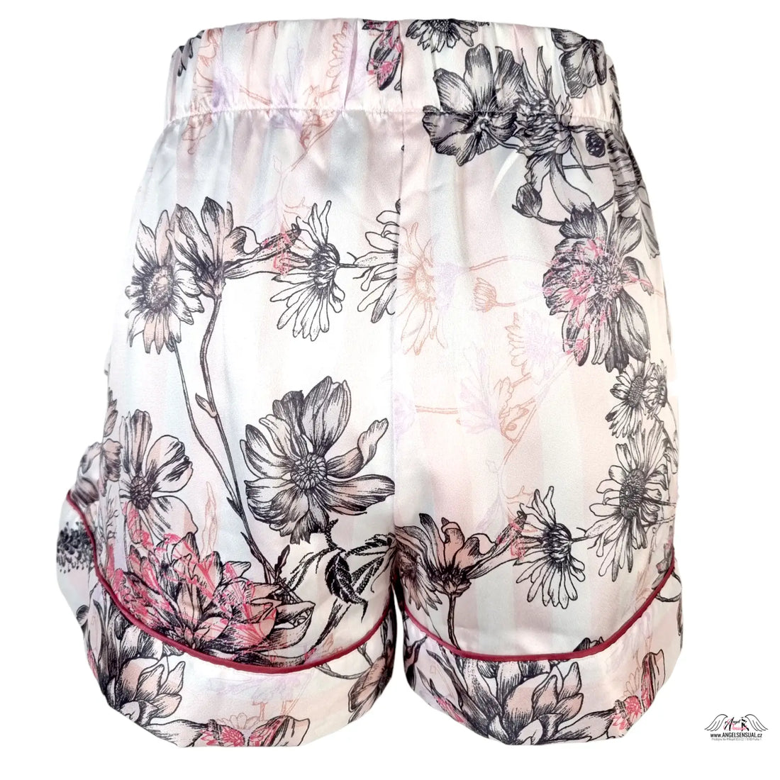 Satinové kraťasy Victoria’s Secret s květinovým potiskem z velmi jemného materiálu
