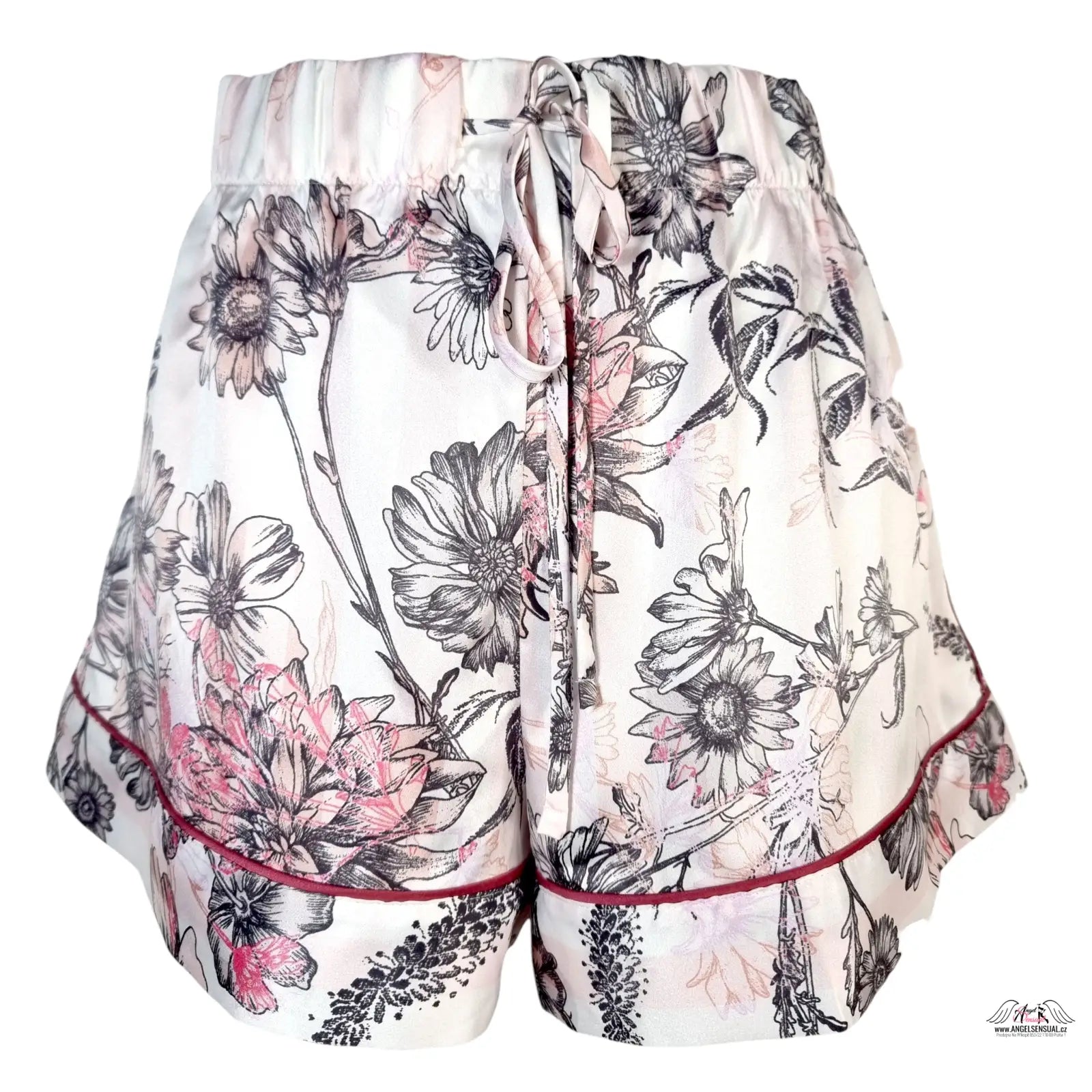 Saténové kraťasy Victoria’s Secret s květinovým potiskem z jemného materiálu