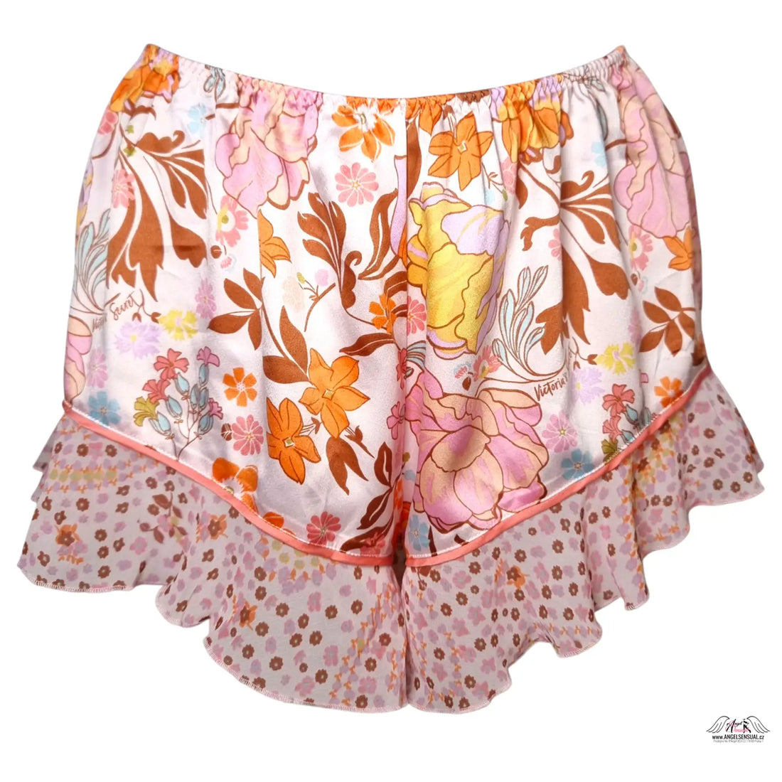 Floral print ruffled pajama shorts with elastic waistband, Victoria’s Secret boxerky style