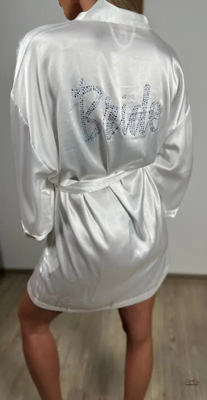 Victoria’s Secret saténový svatební župan Bride s kamínky s nápisem love