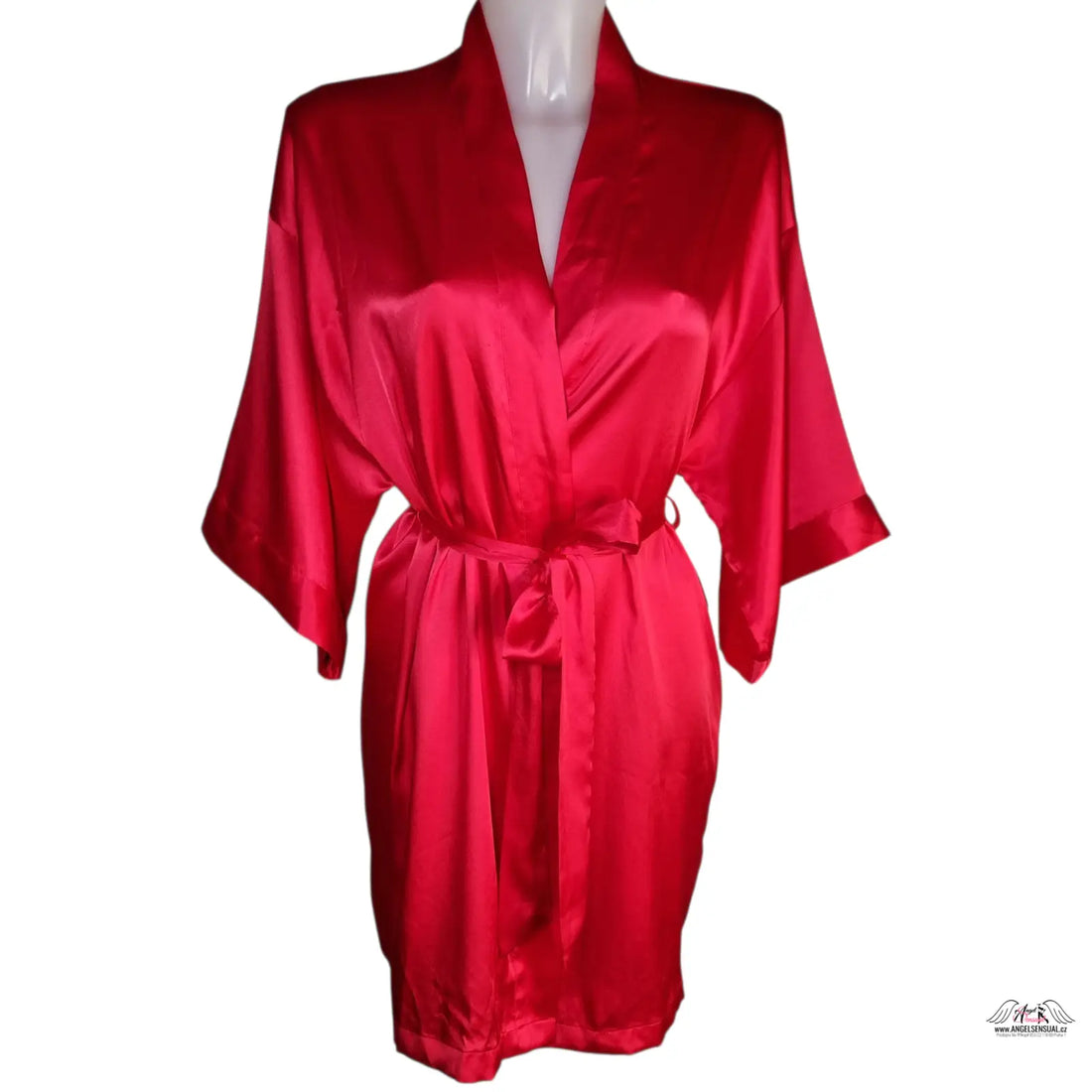 Red satin short župan Victoria’s Secret s dvojím zavazováním, ideální apparel & accessories
