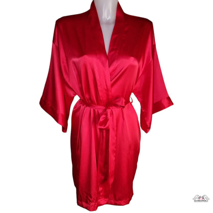 Red satin short župan Victoria’s Secret s dvojím zavazováním, ideální apparel &amp; accessories