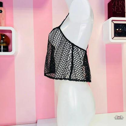 Black lace síťovaný top s nastavitelnými ramínky od Victoria’s Secret, apparel &amp; accessories