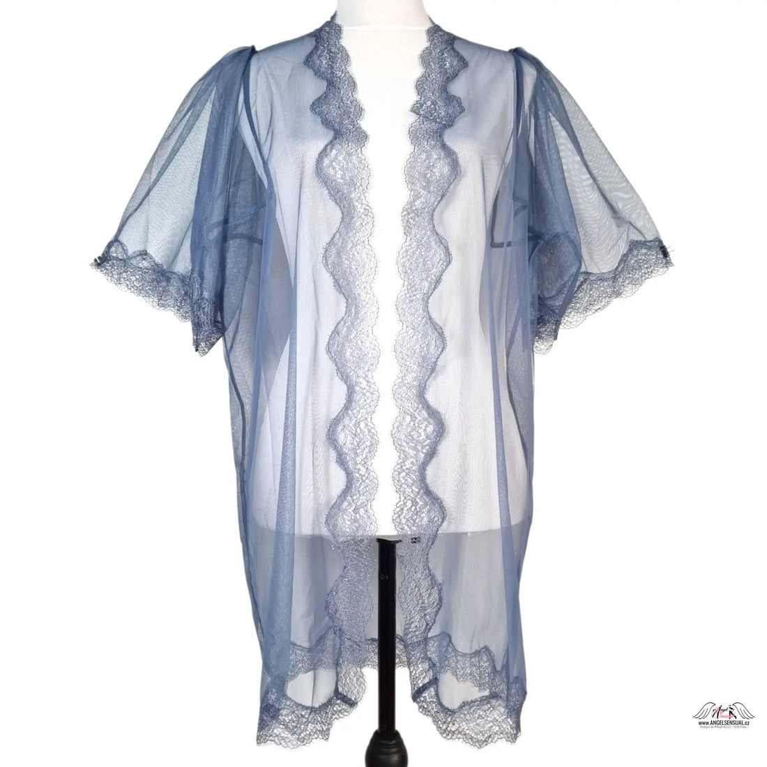 Victoria’s Secret luxusní pocit síťované kimono s vlnitým krajkovým lemem