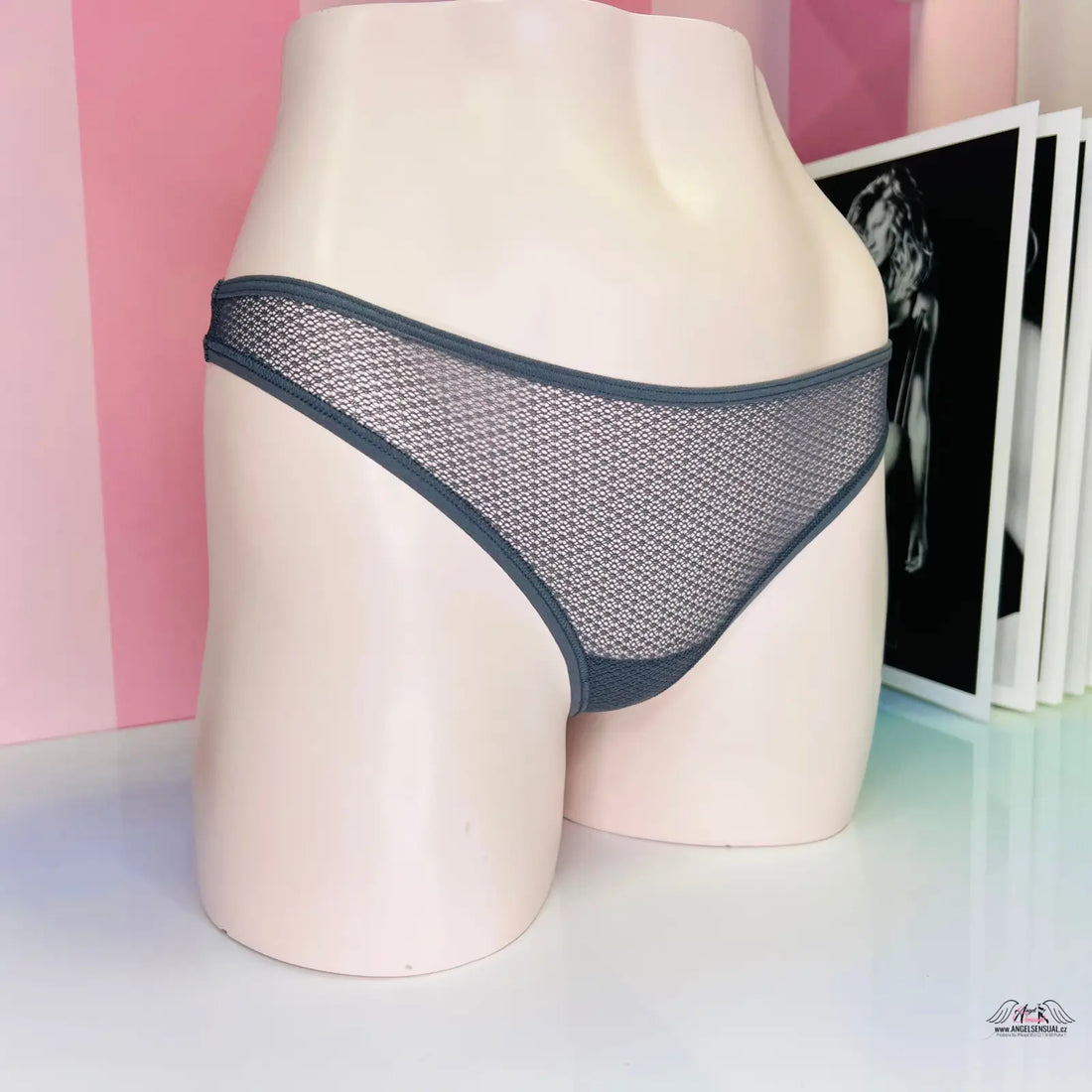 Šedé síťované tanga Victoria’s Secret Tanga Síťované, sexy síťové tanga agent provocateur