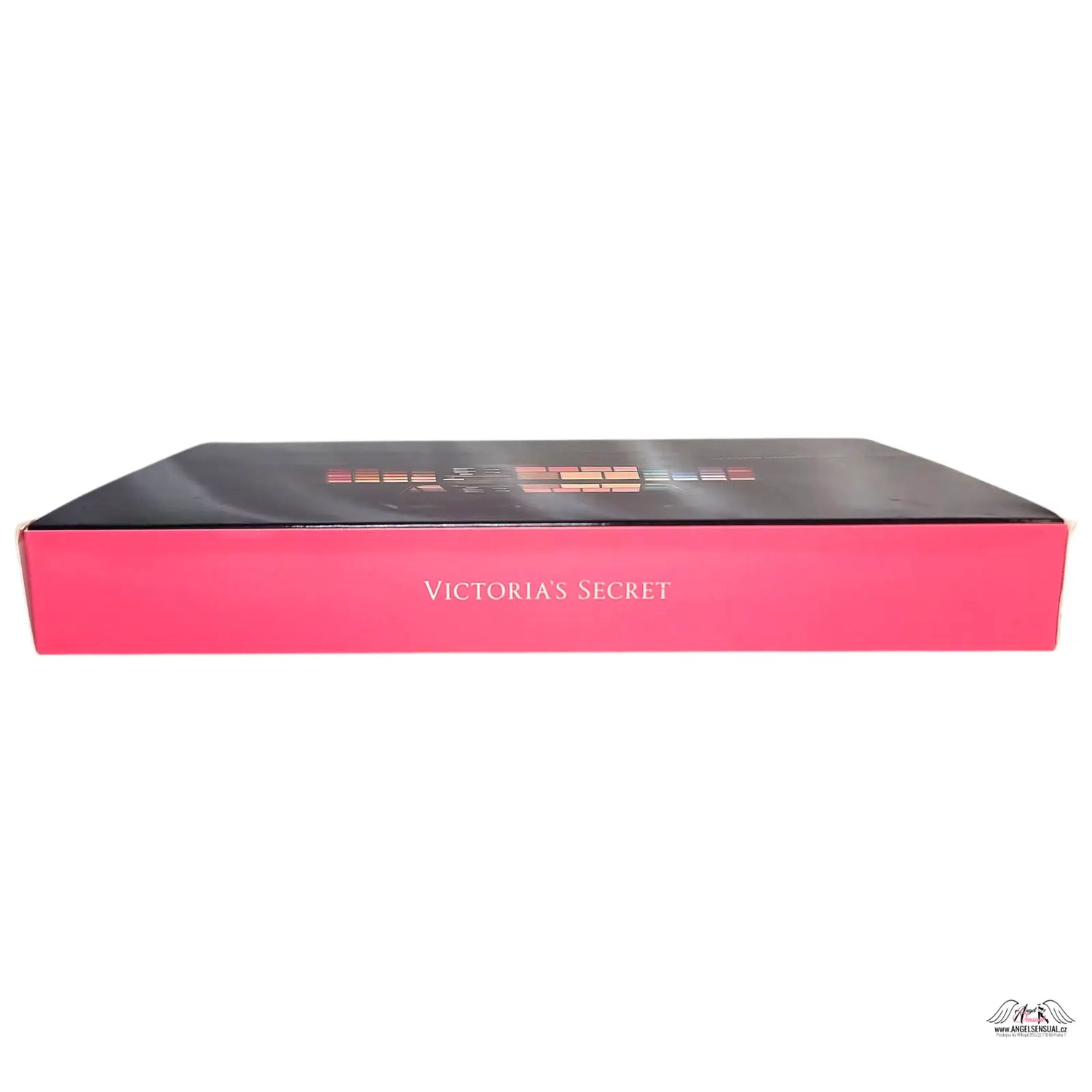 Victoria’s Secret ultimate bombshell makeup palette with dark rectangular design and pink base