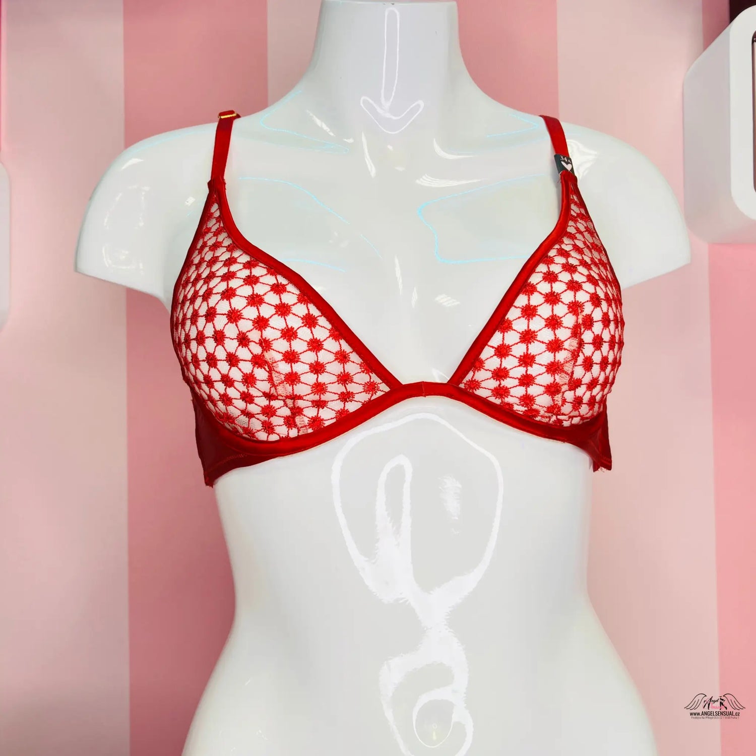 Victoria’s Secret Unlined Plunge Bra - Červená / 34A / Druhá kategorie - Podprsenky