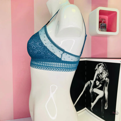 Teal krajková braletka Vzdušná pro eleganci a pohodlí