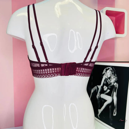 Burgundská krajková podprsenka Vzdušná Braletka pro eleganci a pohodlí