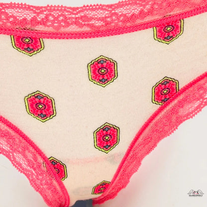 Bavlněné kalhotky s krajkou - XS / Růžová / Nové se štítky - Kalhotky Victoria’s Secret