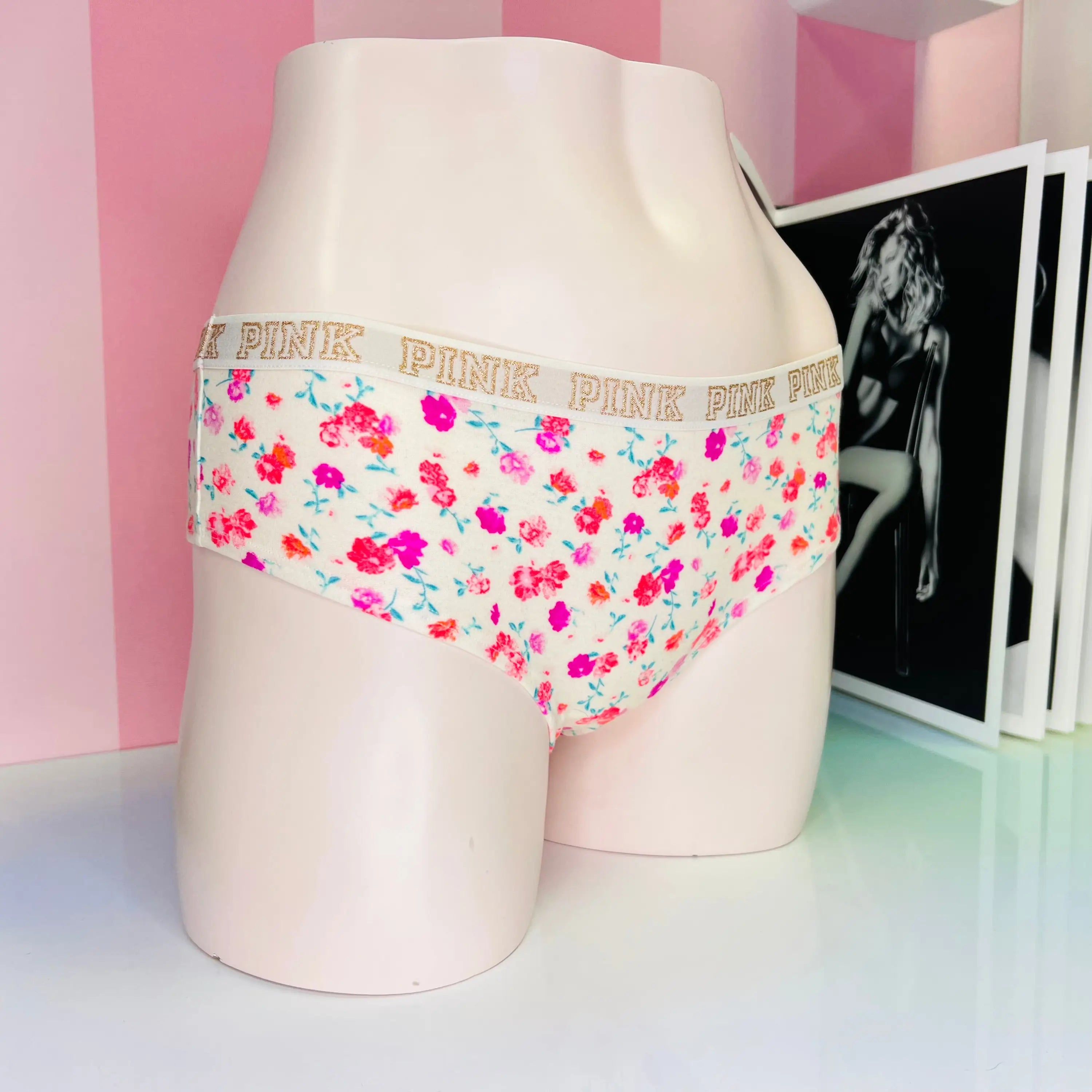 Bavlněné květované kalhotky - Kalhotky PINK