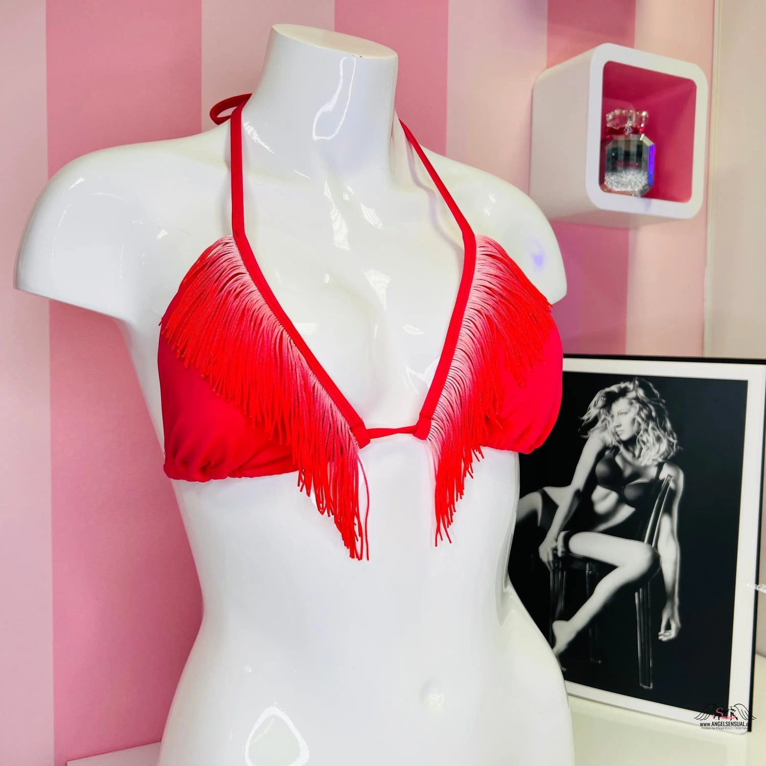 Horní díl plavek s třásněmi - S / Růžová / Druhá kategorie - Victoria’s Secret