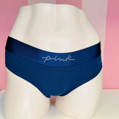 Kalhotky s ozdobnými kamínky - M / Námořnická / Nové se štítky - Victoria’s Secret