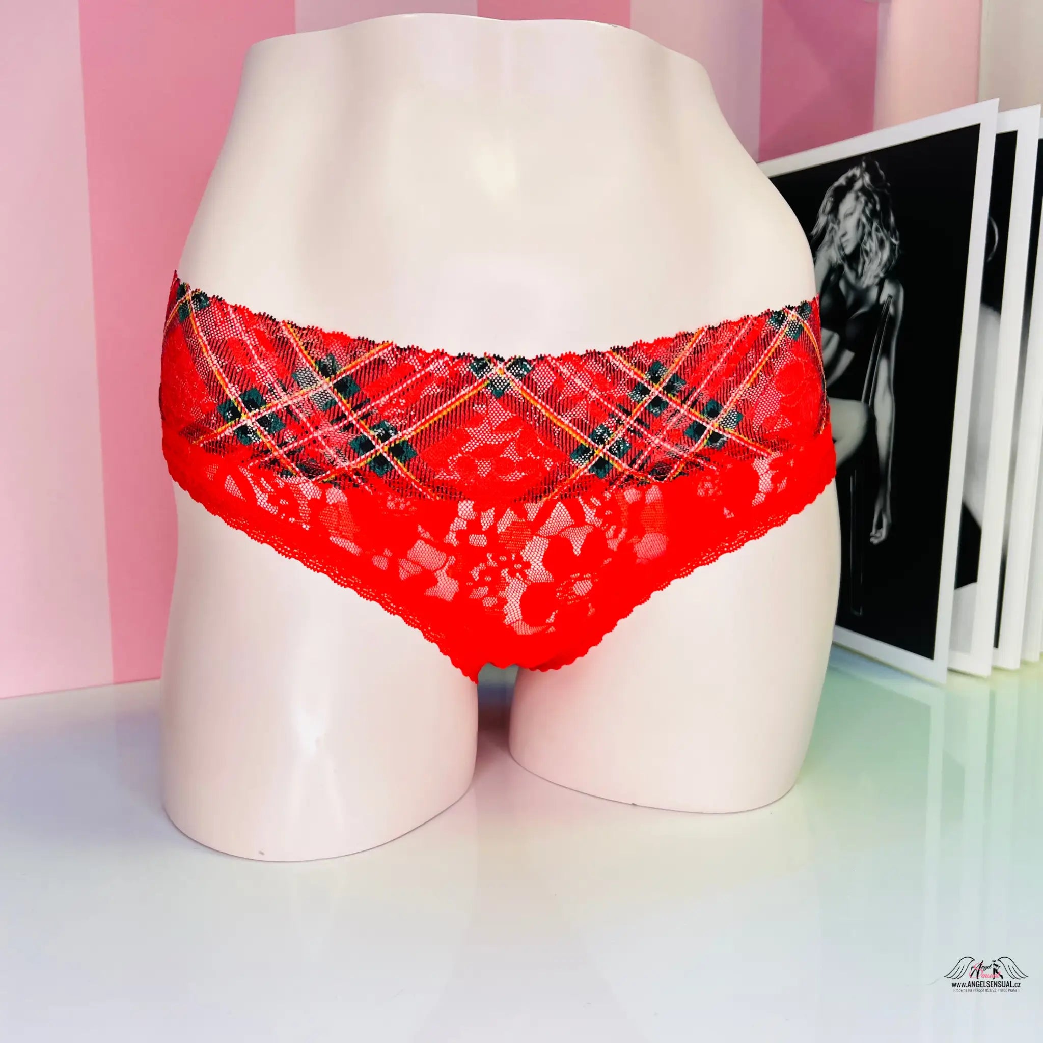 Krajkové kalhotky - L / Červená / Nové se štítky - Kalhotky Victoria’s Secret
