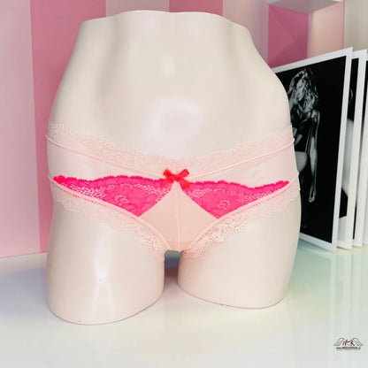 Nízké kalhotky s průstřižkem - S / Růžová / Druhá kategorie - Kalhotky Victoria’s Secret