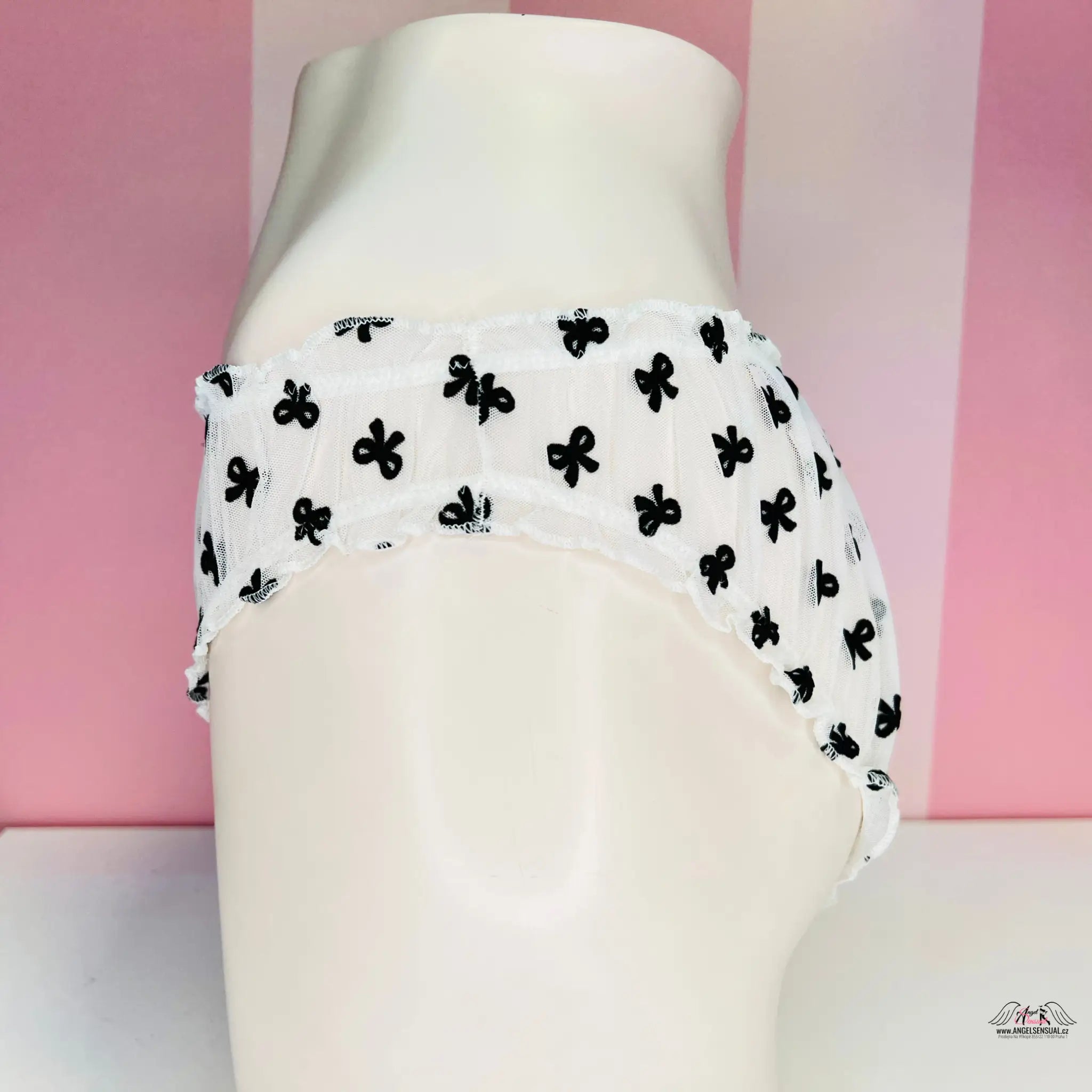 Průsvitné kalhotky s mašličkami - L / Bílá / Nové se štítky - Kalhotky Victoria’s Secret
