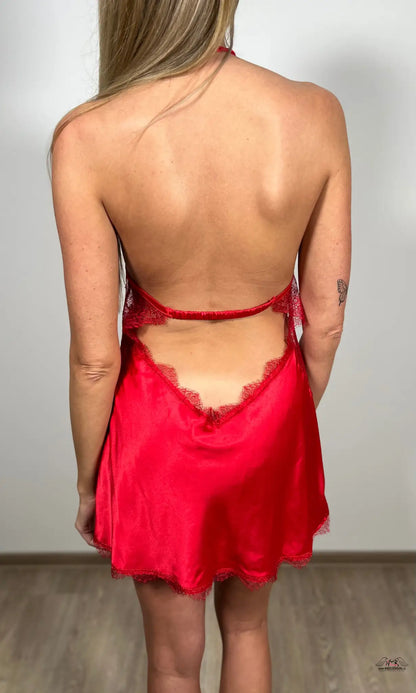 Saténová košilka - Červená / M / Druhá kategorie - Košilka Victoria’s Secret