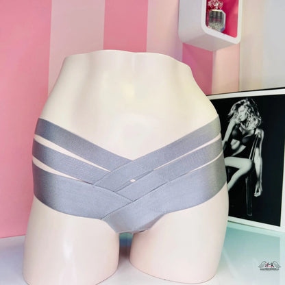 Stříbrné cheeky - XS / Šedá / Nové se štítky - Cheeky Victoria’s Secret